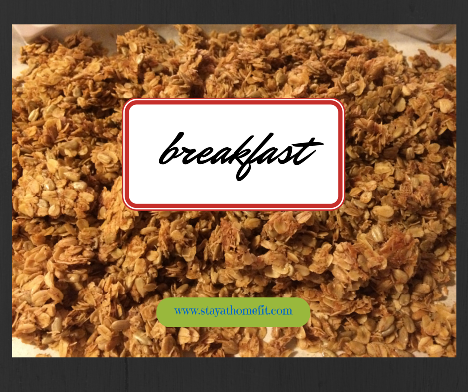 "Breakfast" with photo of granola