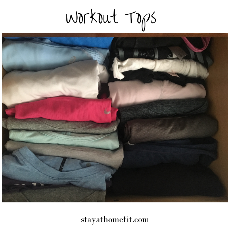 photo of workout shirts folded neatly in drawer