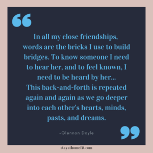 Glennon Doyle quote on friendship and connection
