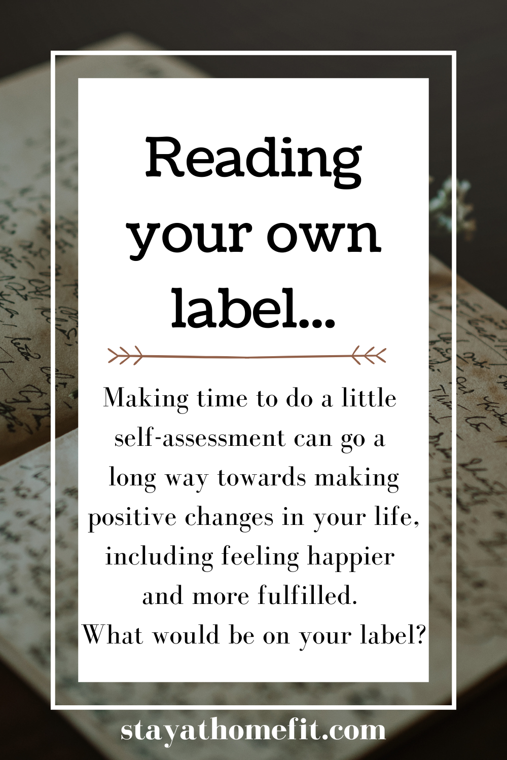 Reading your own label...